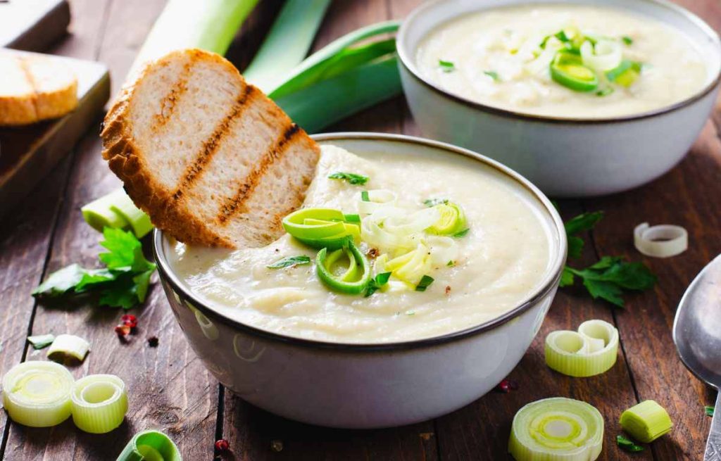 Healthy Creamy Potato Leek Soup Recipe - Skinny Fit Mama