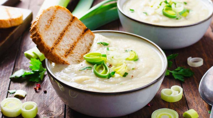 Healthy Creamy Potato Leek Soup Recipe