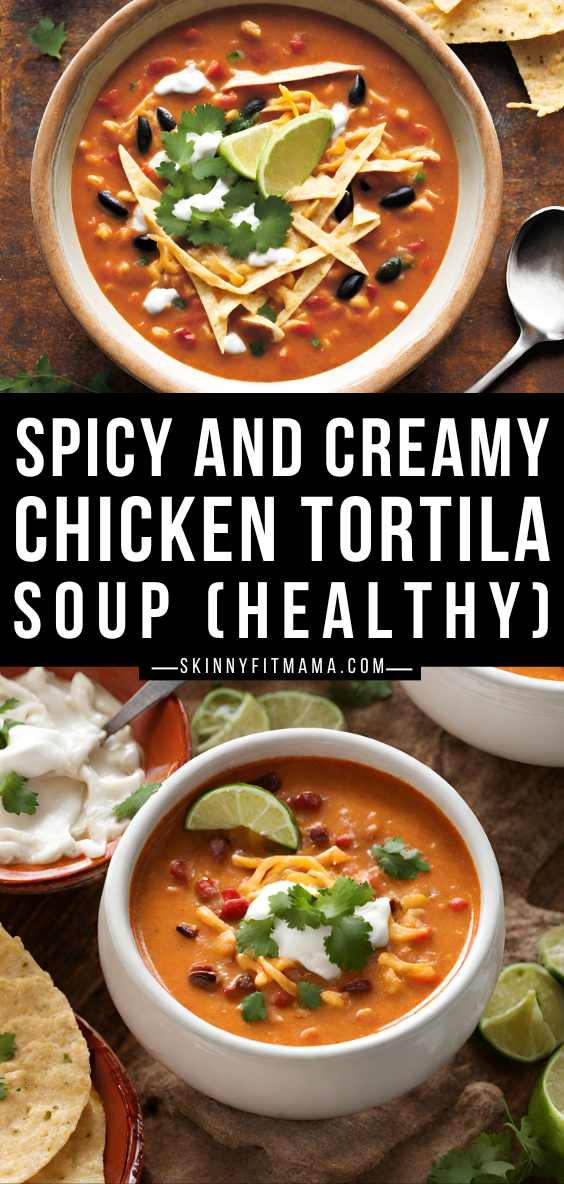 Spicy Creamy Chicken Tortilla Soup Recipe