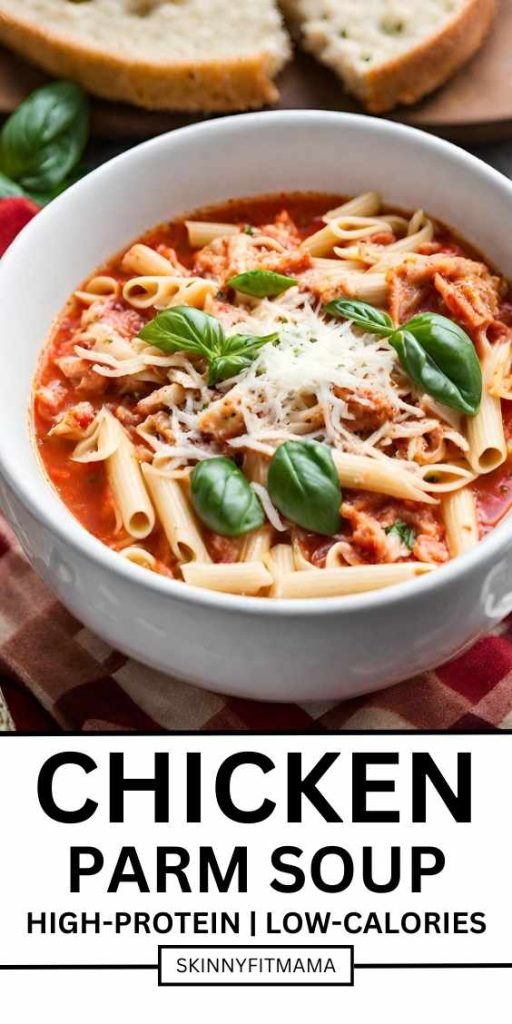 Low-Calorie Healthy Chicken Parmesan Soup - Skinny Fit Mama