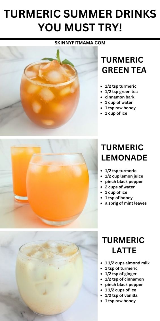 3 Extremely Healthy Iced Turmeric Summer Drinks You Must Try!