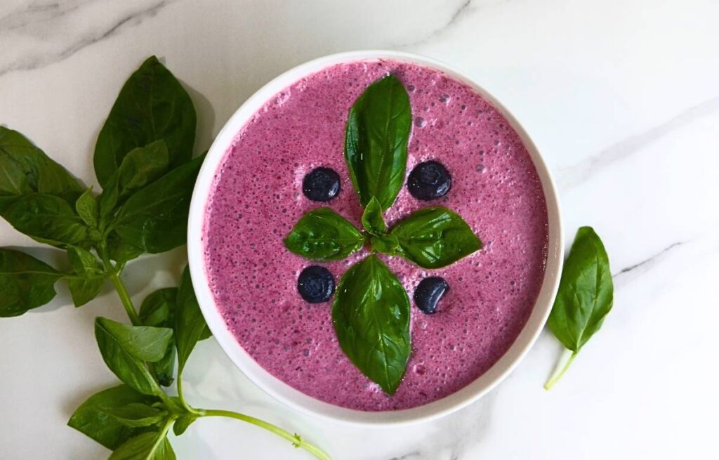 Blue Raspberry Soup Cold Blueberry Soup Recipe For Summer (Blueberry Gazpacho) - Skinny Fit ...