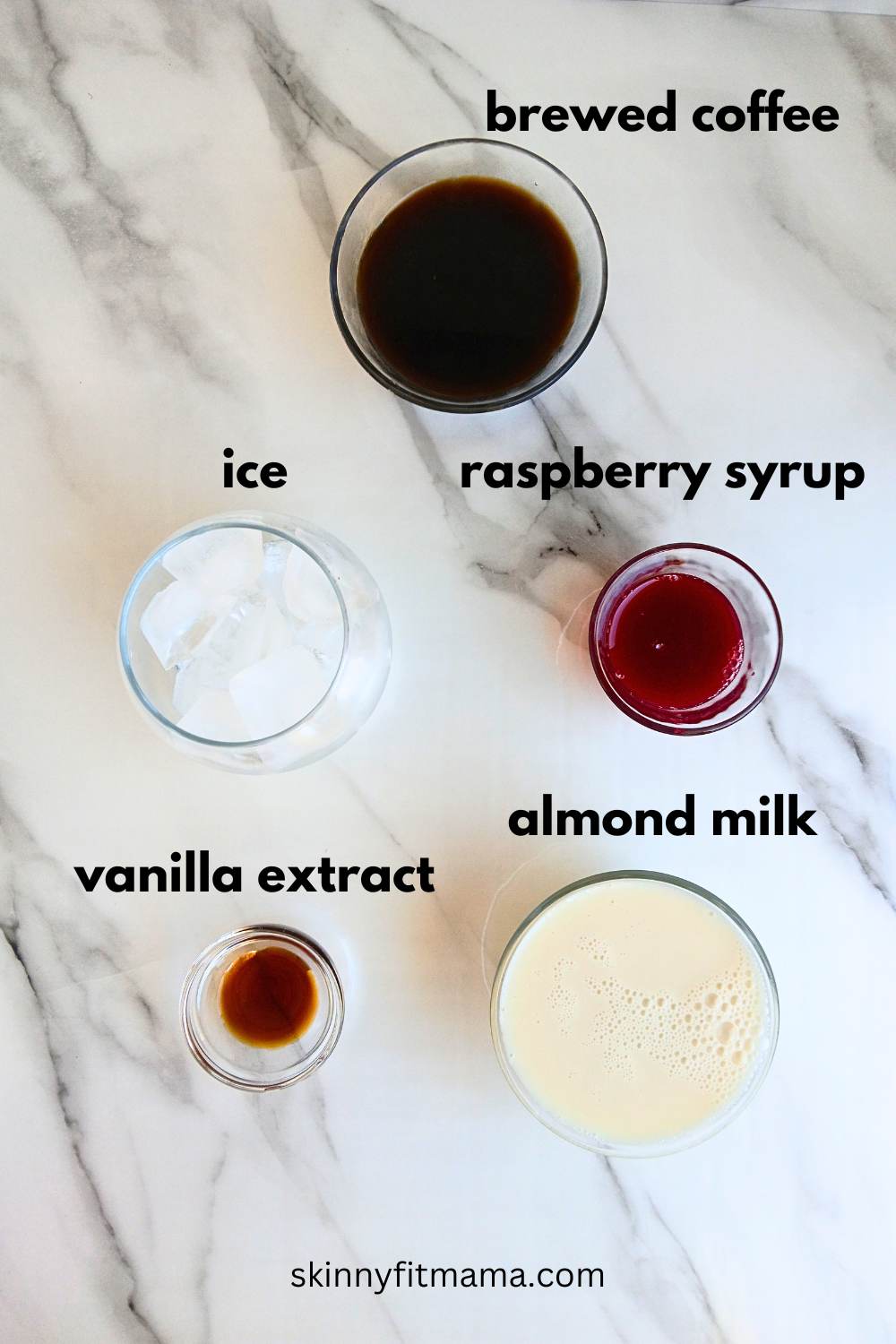 Raspberry Iced Latte ingredients