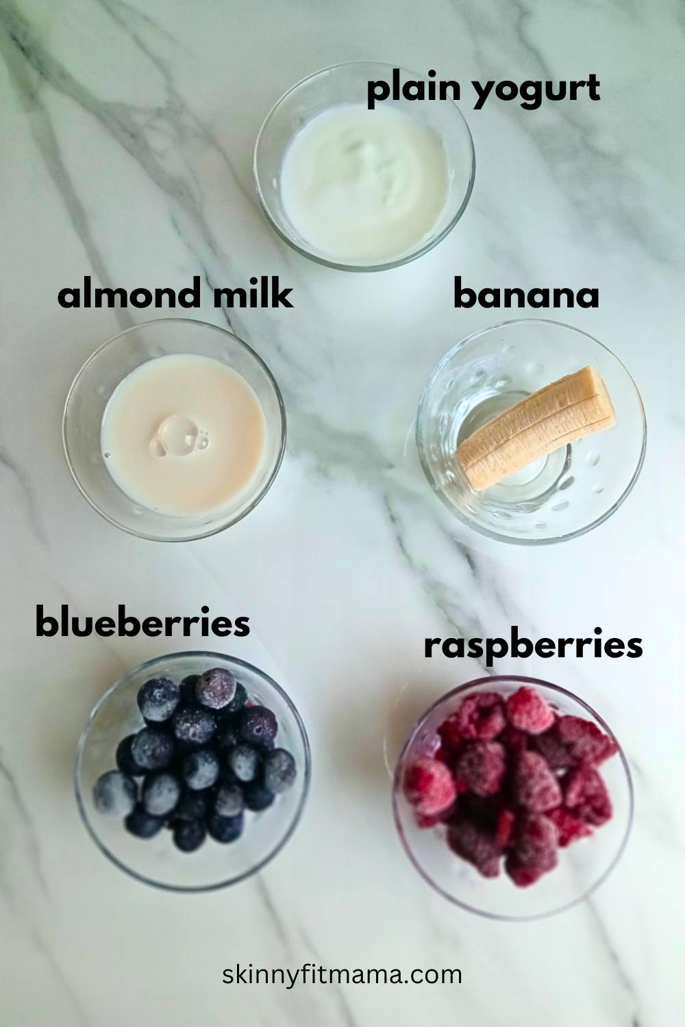 raspberry blueberry Smoothie ingredients