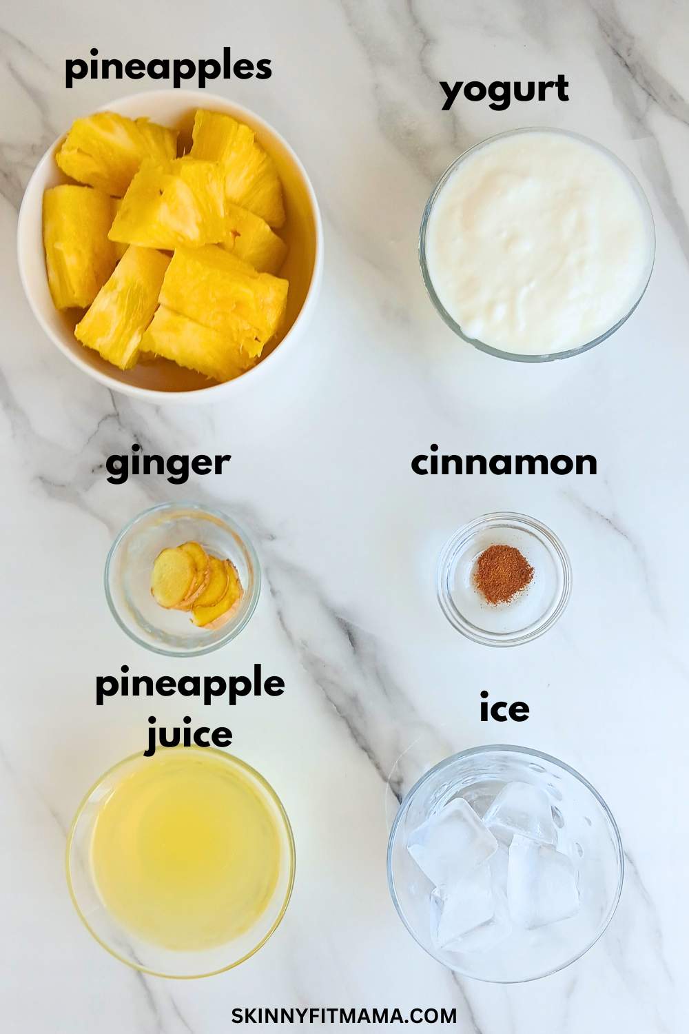 ginger pineapple smoothie ingredients