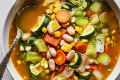 Corn Zucchini White Bean Soup