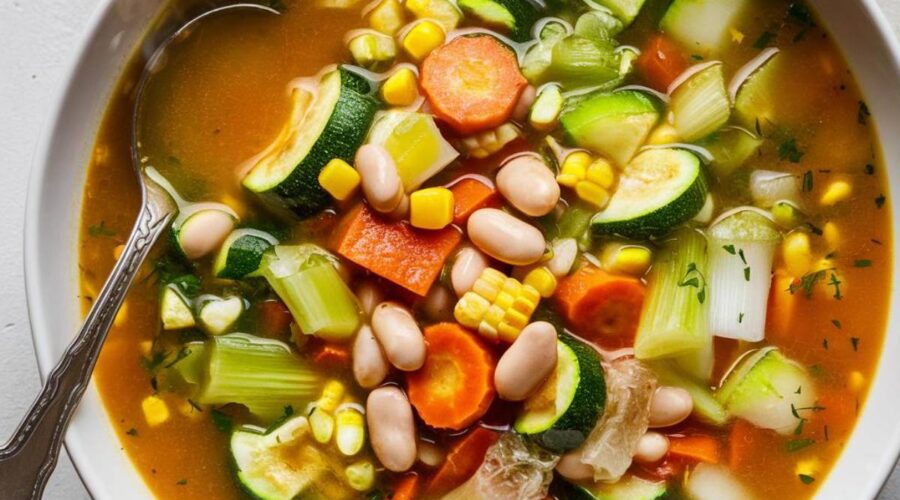 Corn Zucchini White Bean Soup