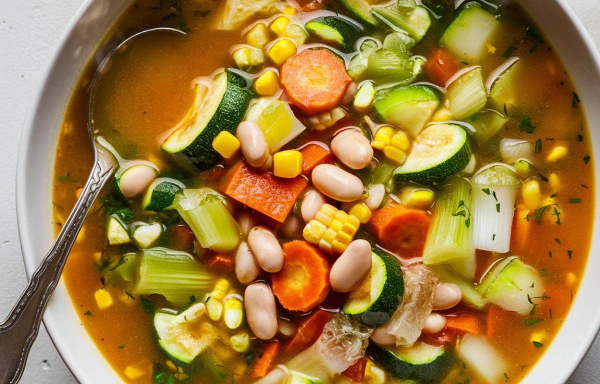 Corn Zucchini White Bean Soup