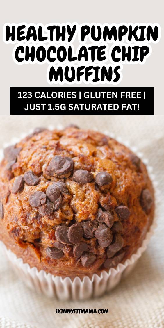 These Pumpkin Chocolate Chip Muffins are healthy, low in calories, and very easy to make!