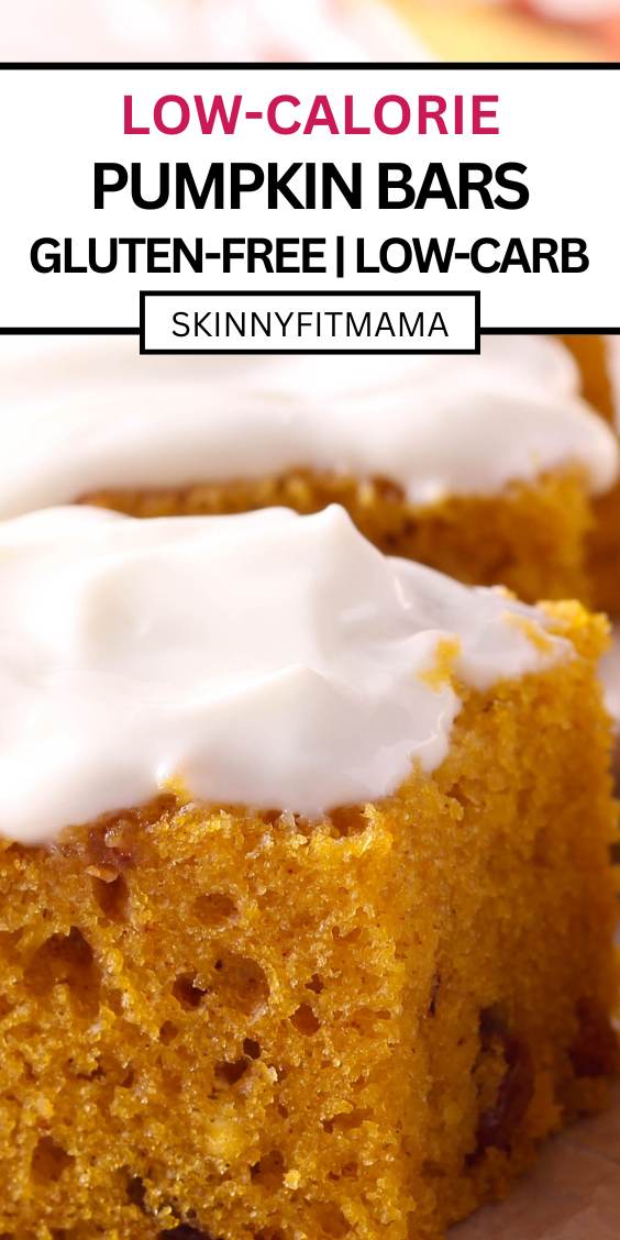 low calorie pumpkin bars with cream cheese frosting