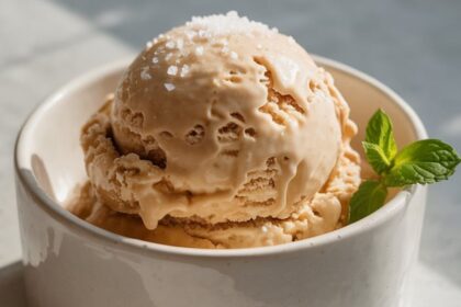 Salted Caramel Cottage Cheese Ice Cream