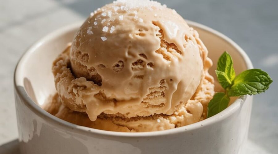 Salted Caramel Cottage Cheese Ice Cream
