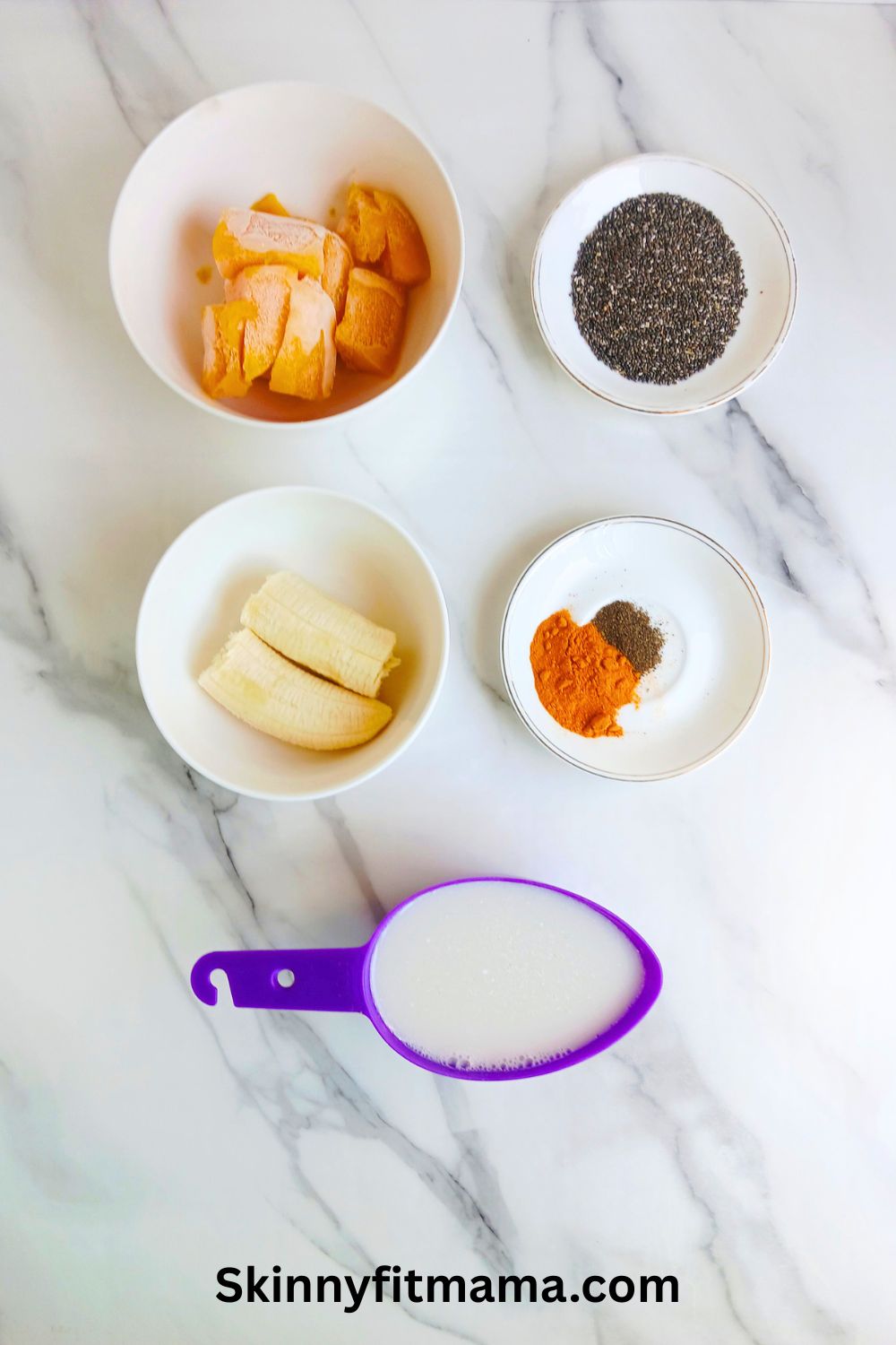 Chia Seeds Turmeric Smoothie Ingredients
