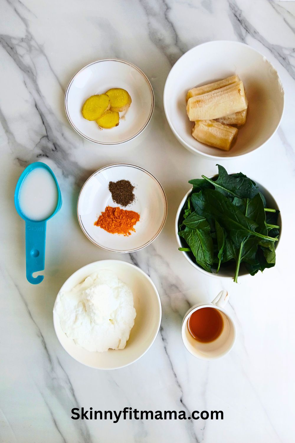 Ginger Turmeric Spinach Smoothie Ingredients