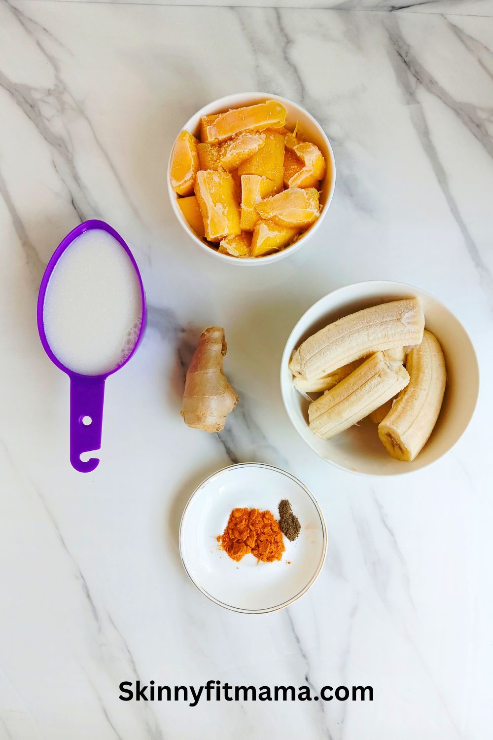 Turmeric Ginger Mango Smoothie Ingredients