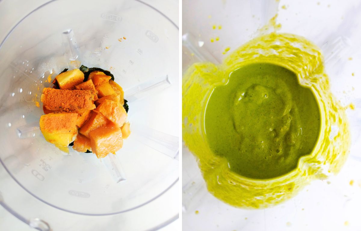 How To Make Mango Spinach Turmeric Smoothie