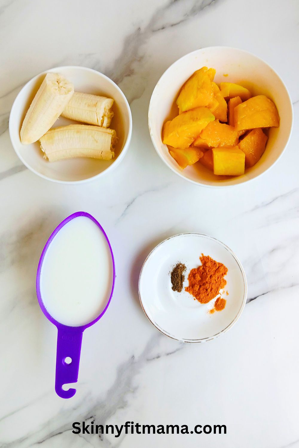 Mango Banana Turmeric Smoothie Ingredients